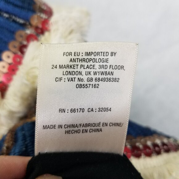 Anthropologie Moulinette Soeurs Erine Mini Skirt Women’s 4 Fringe Sequin Lined - Picture 11 of 13